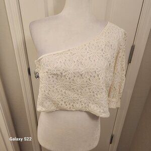 TopShop One shoulder embroidered Crop. NWT. Have 10 and 12.